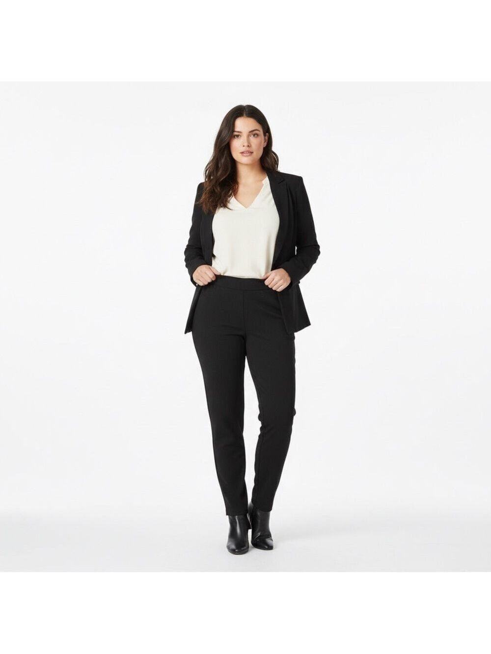 Nordstrom rack black pull on straight leg dress pants size XL ankle length